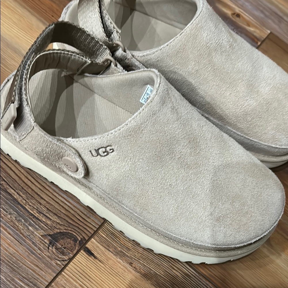 UGG Beige Suede Slip-On Shoes